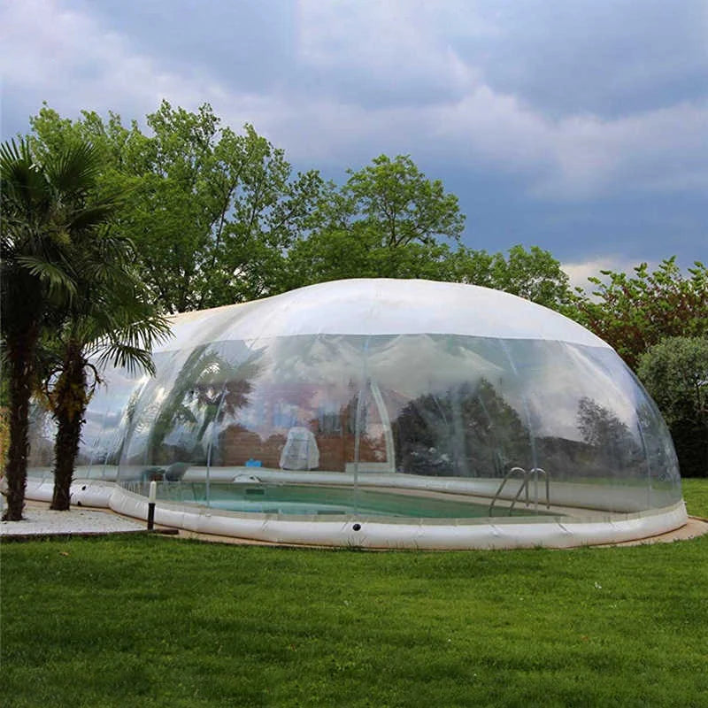 FUNWORLD Outdoor Customized Inflatable Clear Swimming Pool Cover Transparent Pool Dome