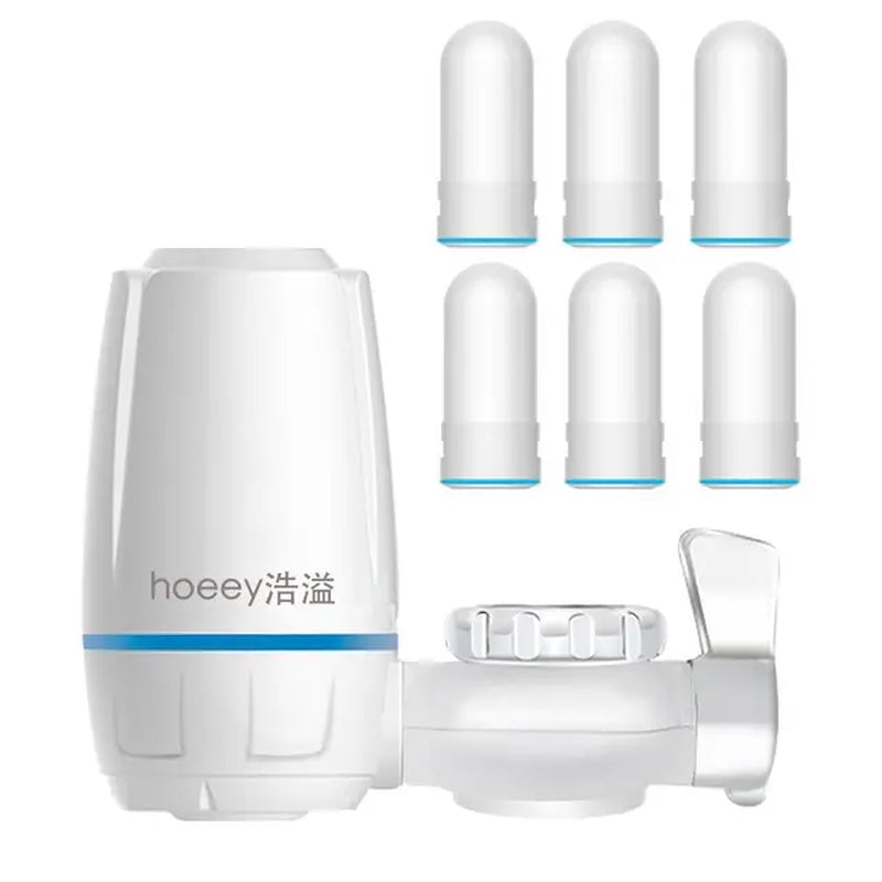 Faucet Water Purifier with Washable Ceramic Filter Cartridge Tap Water Filter for Household Kitchen Faucet Percolator