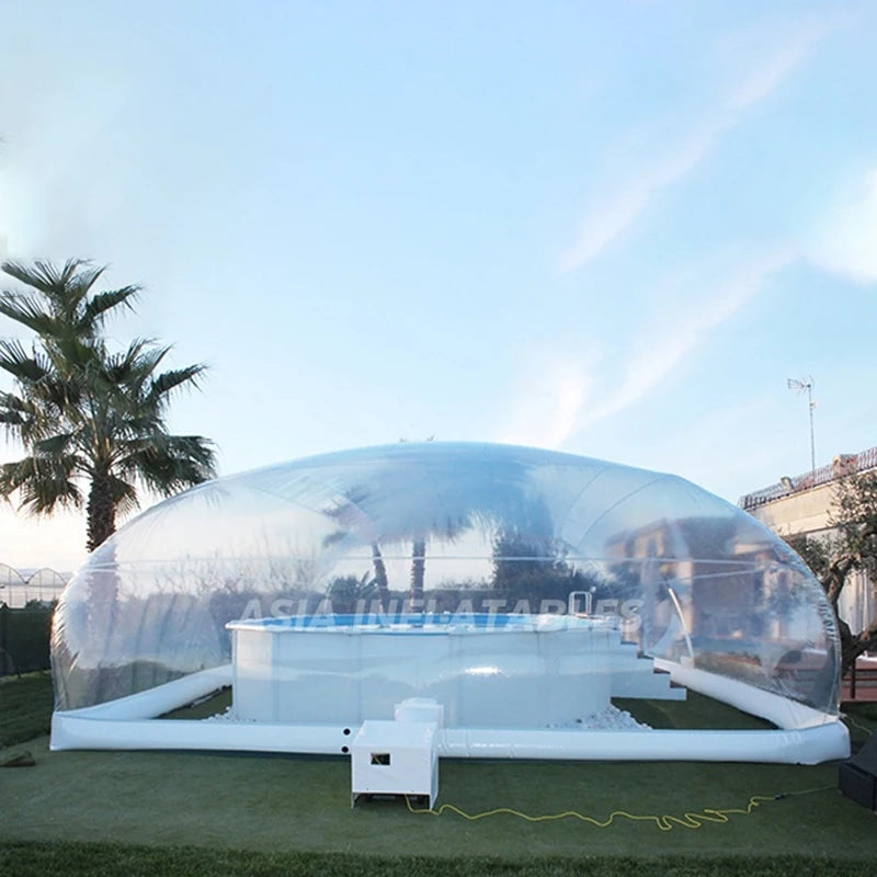 FUNWORLD Outdoor Customized Inflatable Clear Swimming Pool Cover Transparent Pool Dome