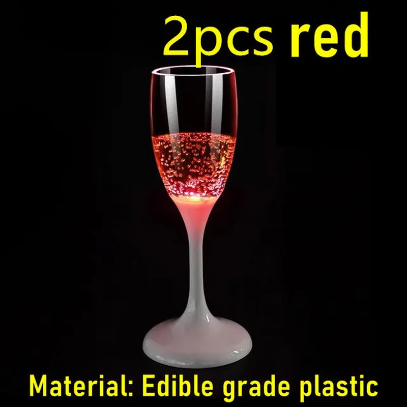 6Pcs LED Light Glasses Champagne Flutes Cocktail Flashing Cups for Party Bar Night Club Drink Christmas Wedding Party Wholesale