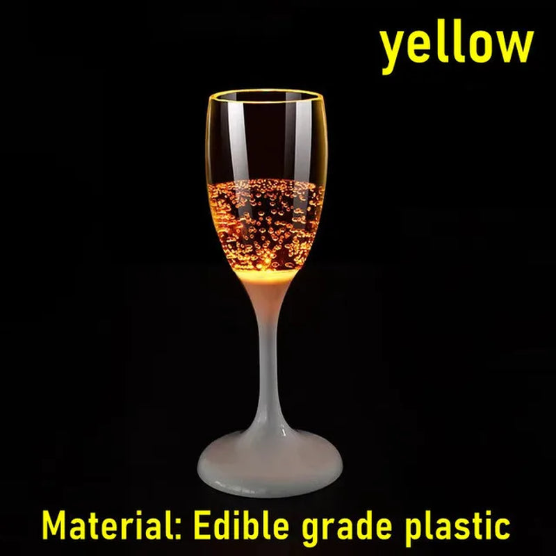 6Pcs LED Light Glasses Champagne Flutes Cocktail Flashing Cups for Party Bar Night Club Drink Christmas Wedding Party Wholesale