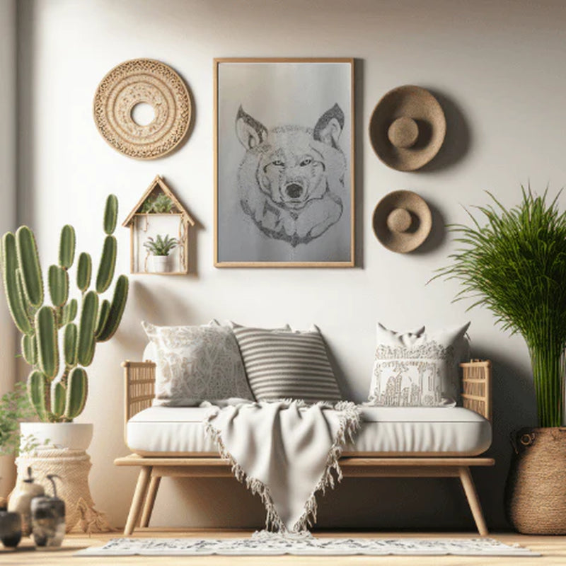 Stippling Art Captivating Art Gallery “Stippled Lunar Wolf”