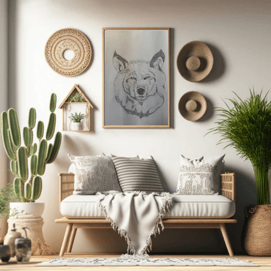 Stippling Art Captivating Art Gallery “Stippled Lunar Wolf”