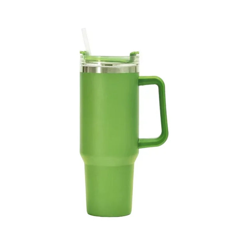 40Oz 304 Stainless Steel Insulated Water Bottle,Thermal Coffee Car Cup, Cold Hot Mugs Vacuum Flask with Handle Straw,For Sport