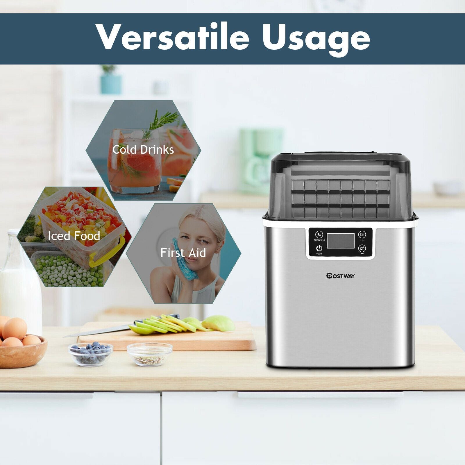 Countertop Portable Ice Cube Maker 18KG / 24H