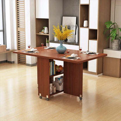 Modern Simple Muebles Home Furniture Multifunctional Folding Wooden Dining Table Livingroom Kitchen Removable Storage Table