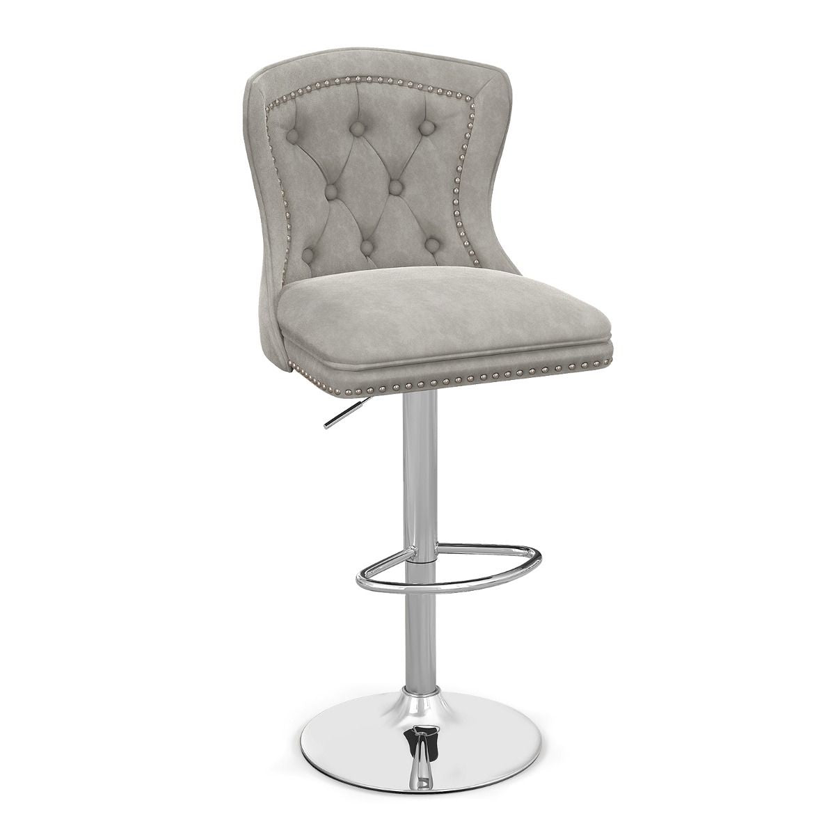 Dutch Velvet Bar Stool with Footrest