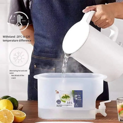 3.5L Large Capacity Cold Water Pitcher Cold Kettle with Faucet in Refrigerator Iced Beverage Dispenser Refrigerator and Spigot