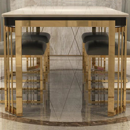 Luxury Marble Dining Table Rectangular Table Living Room Home Kitchen Furniture Стол Обеденный 1 Table 6 Chairs Set