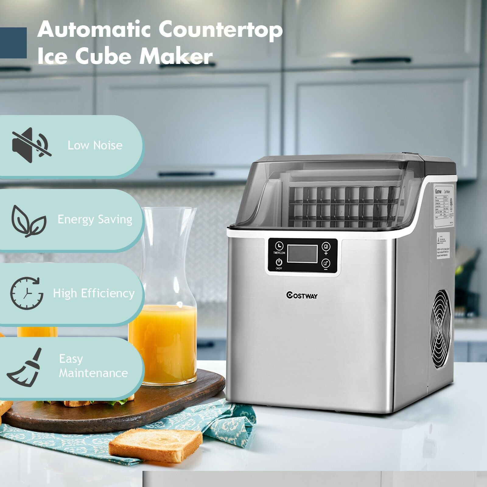 Countertop Portable Ice Cube Maker 18KG / 24H
