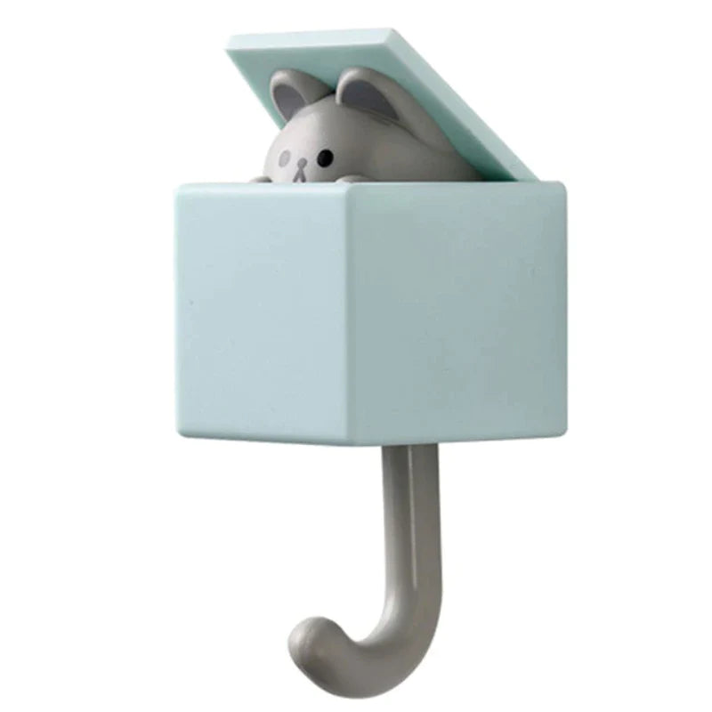 1 PCS Creative Cat Hook Cute Cartoon Animal Cat Mouse Decorative Hook Dormitory Bedroom Door Hangers Hooks Home Wall Decoration