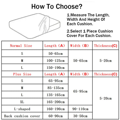 Jacquard Sofa Cushion Slipcover Protector Solid Color Stretch Removable Sofa Seat Covers for Bedroom Office Living Room Home