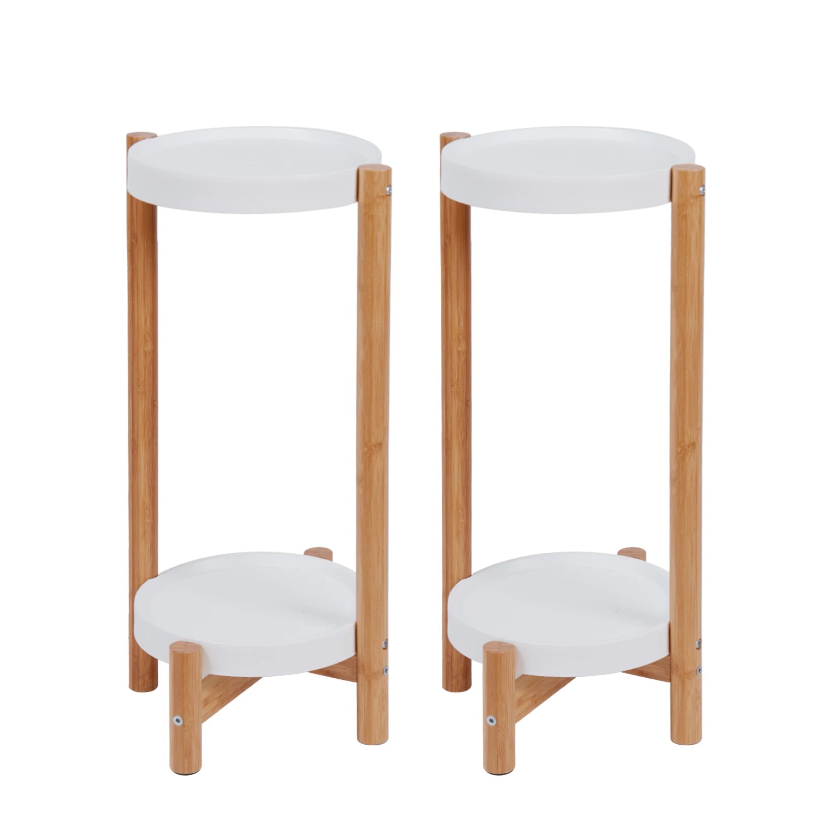 2 Pack 2-Tier Garden Corner Plants Stand Flower Planter Pot Holder Rack Decor