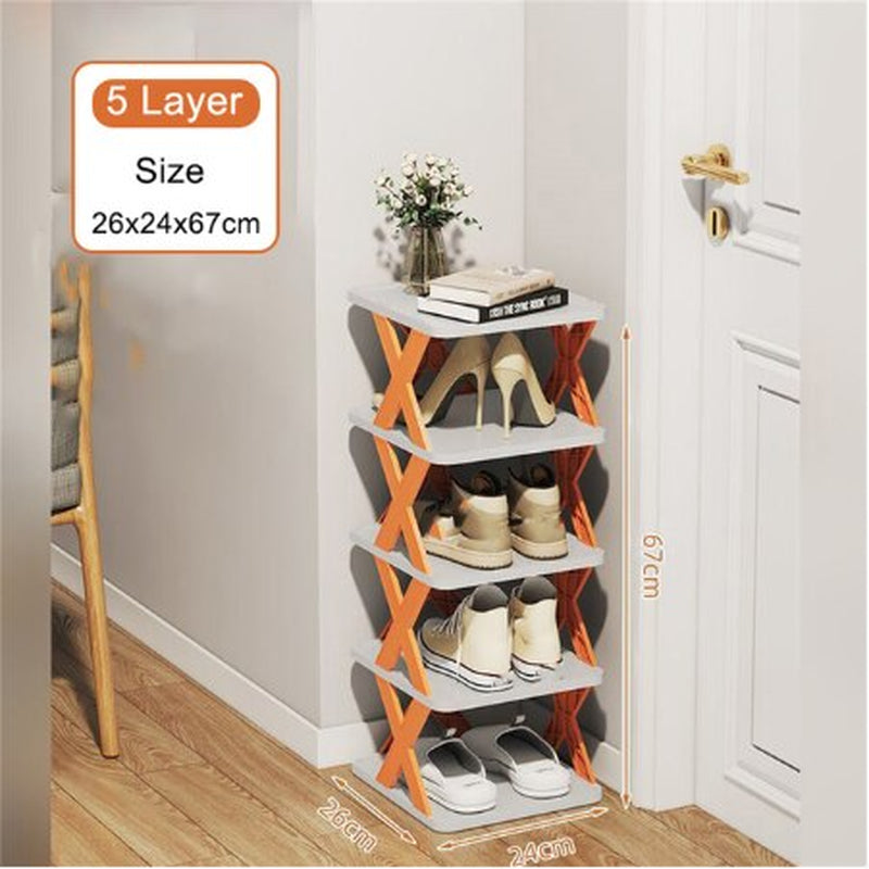 New Arrival Stackable Shoe Rack Multi-Layer Storage Shoes Shelf Box Plastic Space Saving Cabinet Shoes Organizer for Entry
