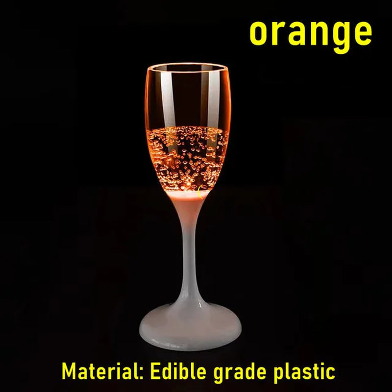 6Pcs LED Light Glasses Champagne Flutes Cocktail Flashing Cups for Party Bar Night Club Drink Christmas Wedding Party Wholesale