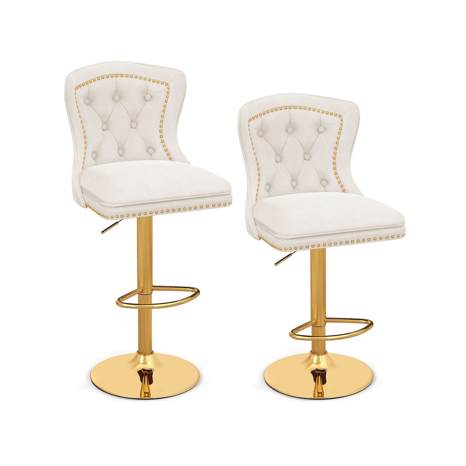 Dutch Velvet Bar Stool with Footrest