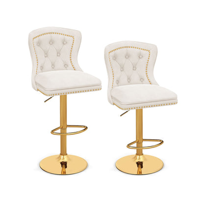 Dutch Velvet Bar Stool with Footrest