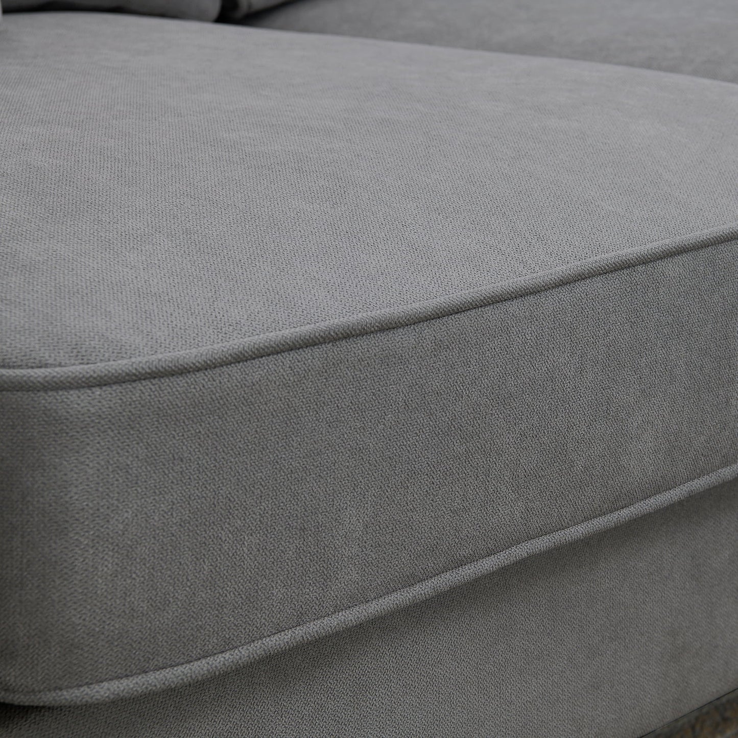 Modular Sectional Sofa with Storage Ottoman Couch L Shape Corner Sofa Sets 7 Seats Fabric Couch for Living Room, Grey,112 * 87 Inch