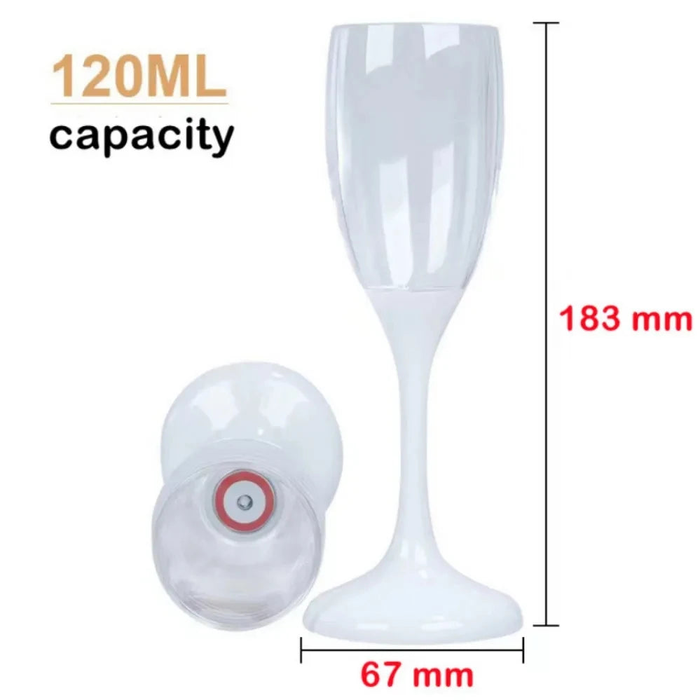 6Pcs LED Light Glasses Champagne Flutes Cocktail Flashing Cups for Party Bar Night Club Drink Christmas Wedding Party Wholesale