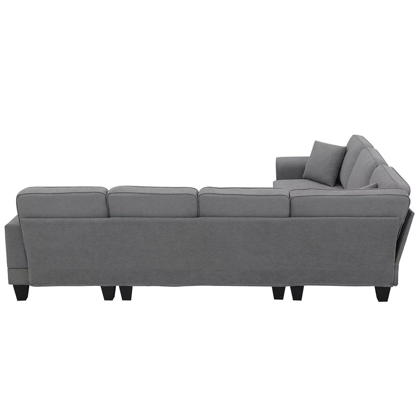 Modular Sectional Sofa with Storage Ottoman Couch L Shape Corner Sofa Sets 7 Seats Fabric Couch for Living Room, Grey,112 * 87 Inch