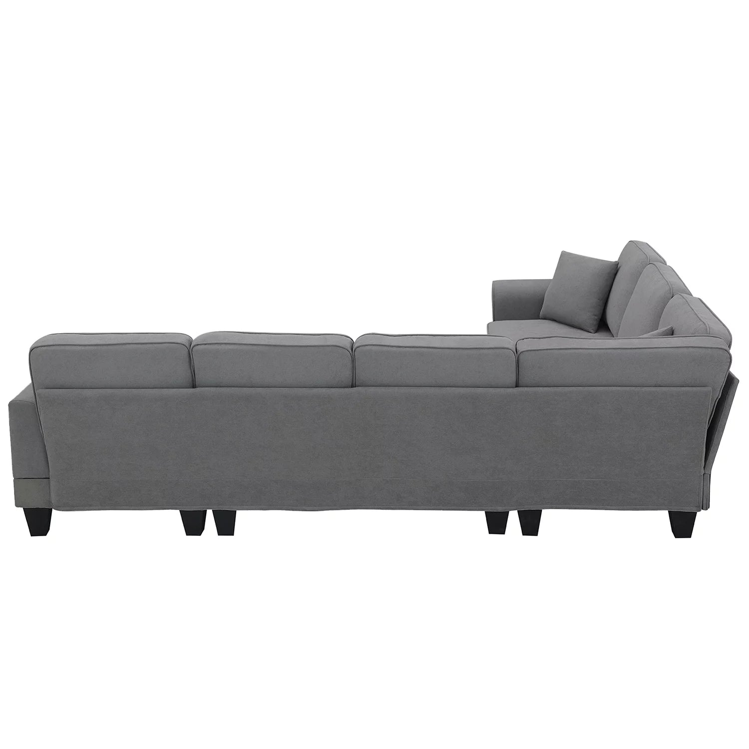 Modular Sectional Sofa with Storage Ottoman Couch L Shape Corner Sofa Sets 7 Seats Fabric Couch for Living Room, Grey,112 * 87 Inch