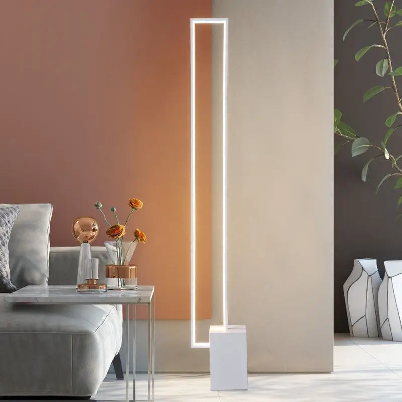 Nordic LED Floor Lamp Modern Square Iron Art Luminaires for Living Room Sofa Next Bedroom Bedside Decor Corner Standing Lights