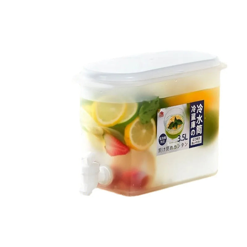 3.5L Large Capacity Cold Water Pitcher Cold Kettle with Faucet in Refrigerator Iced Beverage Dispenser Refrigerator and Spigot