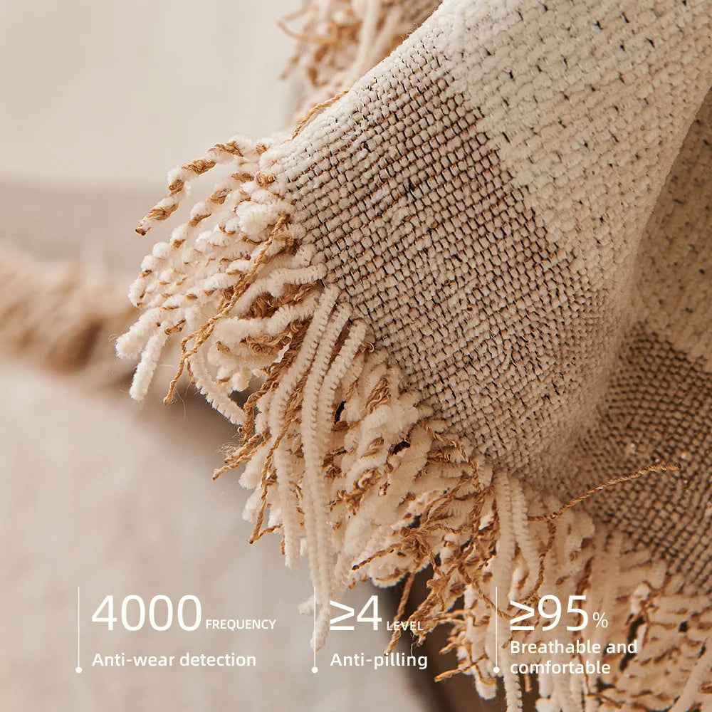Nordic Tassel Throw Blanket Single Full Four Season Sofa Cover Dust Anti-Cat Scratch Protection Cover Sofa Blanket