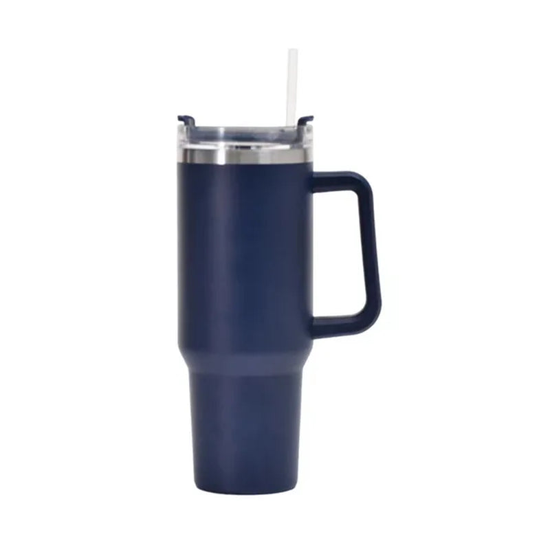 40Oz 304 Stainless Steel Insulated Water Bottle,Thermal Coffee Car Cup, Cold Hot Mugs Vacuum Flask with Handle Straw,For Sport