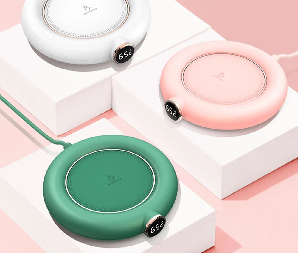 USB Coffee Cup Warm Heating Pad DC 5V Constant Temperature Coaster 3 Gear Digital Display Adjustment Timing Heater for Milk Tea