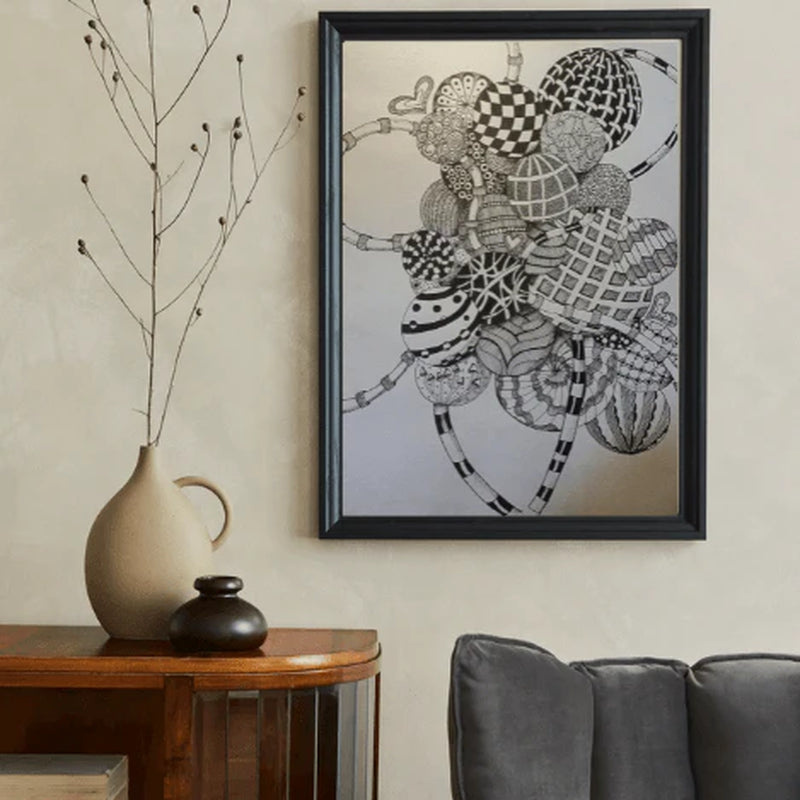 Black and White Stippling Artwork “Strength in Lines”
