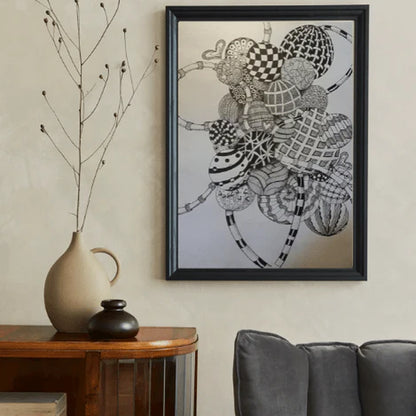 Black and White Stippling Artwork “Strength in Lines”