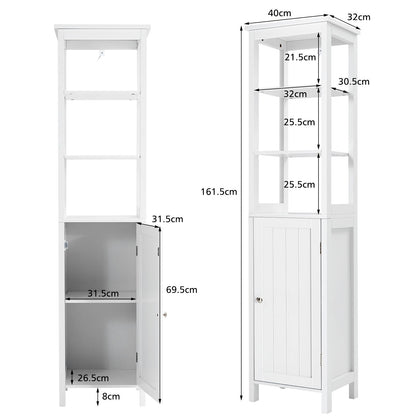Freestanding Floor Cabinet with 3-Position Middle Panel and Anti-Toppling Mechanism