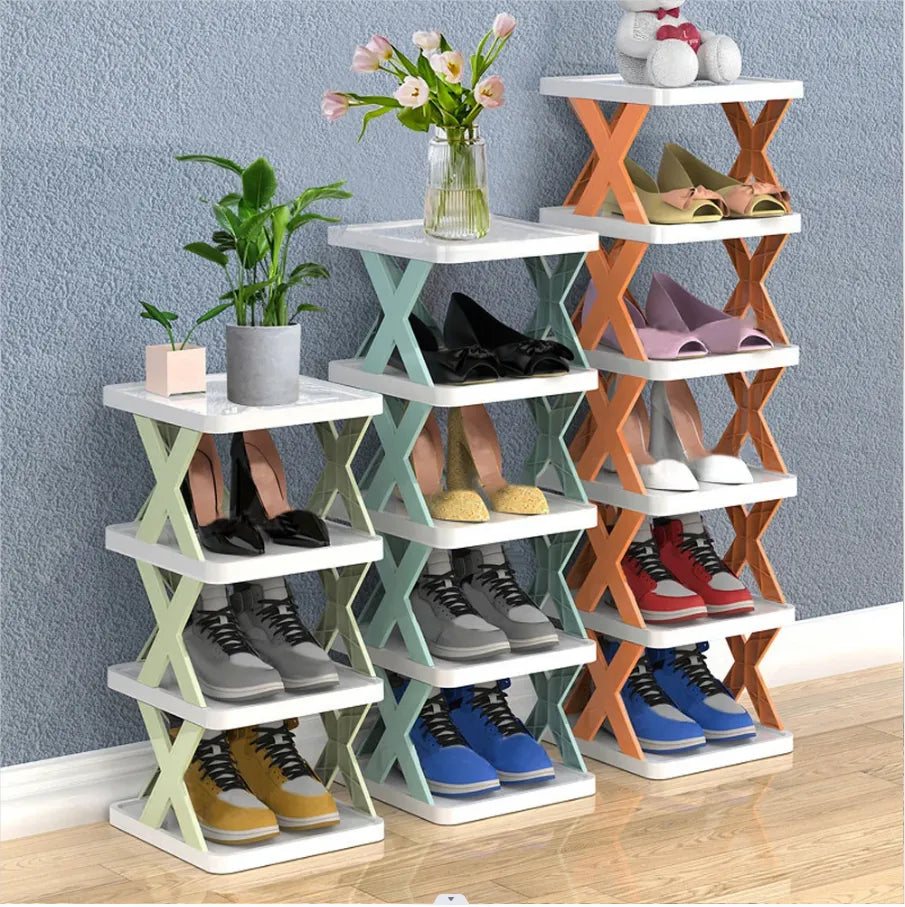 New Arrival Stackable Shoe Rack Multi-Layer Storage Shoes Shelf Box Plastic Space Saving Cabinet Shoes Organizer for Entry
