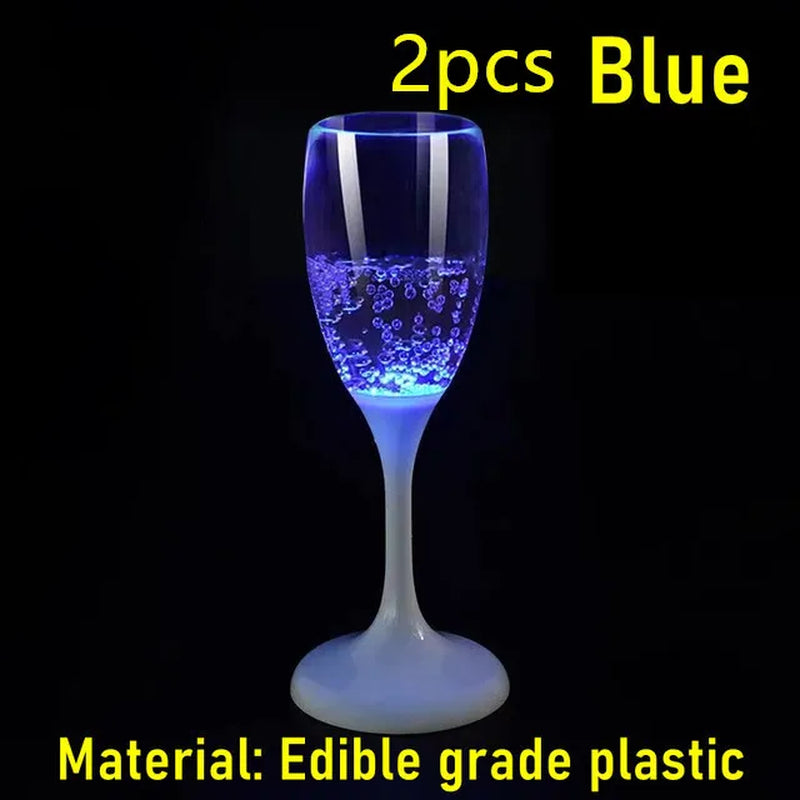 6Pcs LED Light Glasses Champagne Flutes Cocktail Flashing Cups for Party Bar Night Club Drink Christmas Wedding Party Wholesale