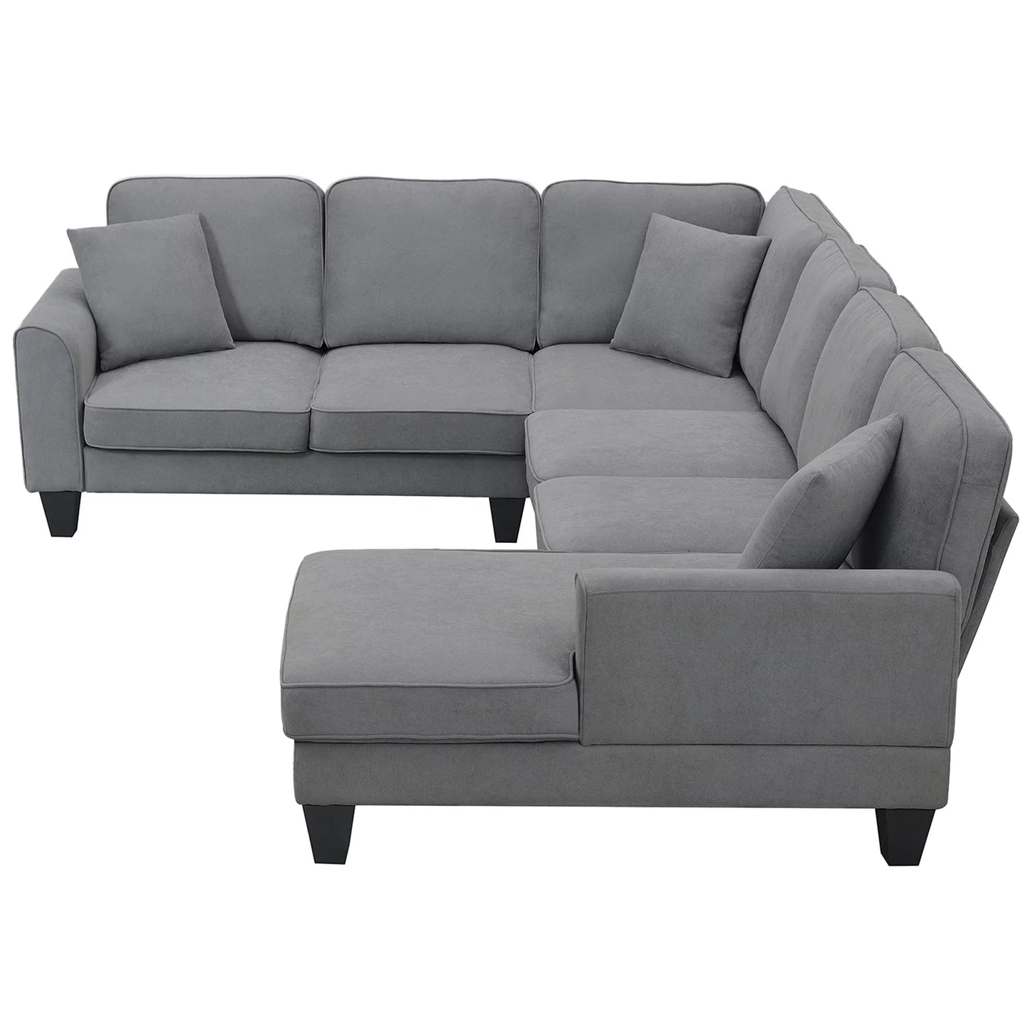 Modular Sectional Sofa with Storage Ottoman Couch L Shape Corner Sofa Sets 7 Seats Fabric Couch for Living Room, Grey,112 * 87 Inch