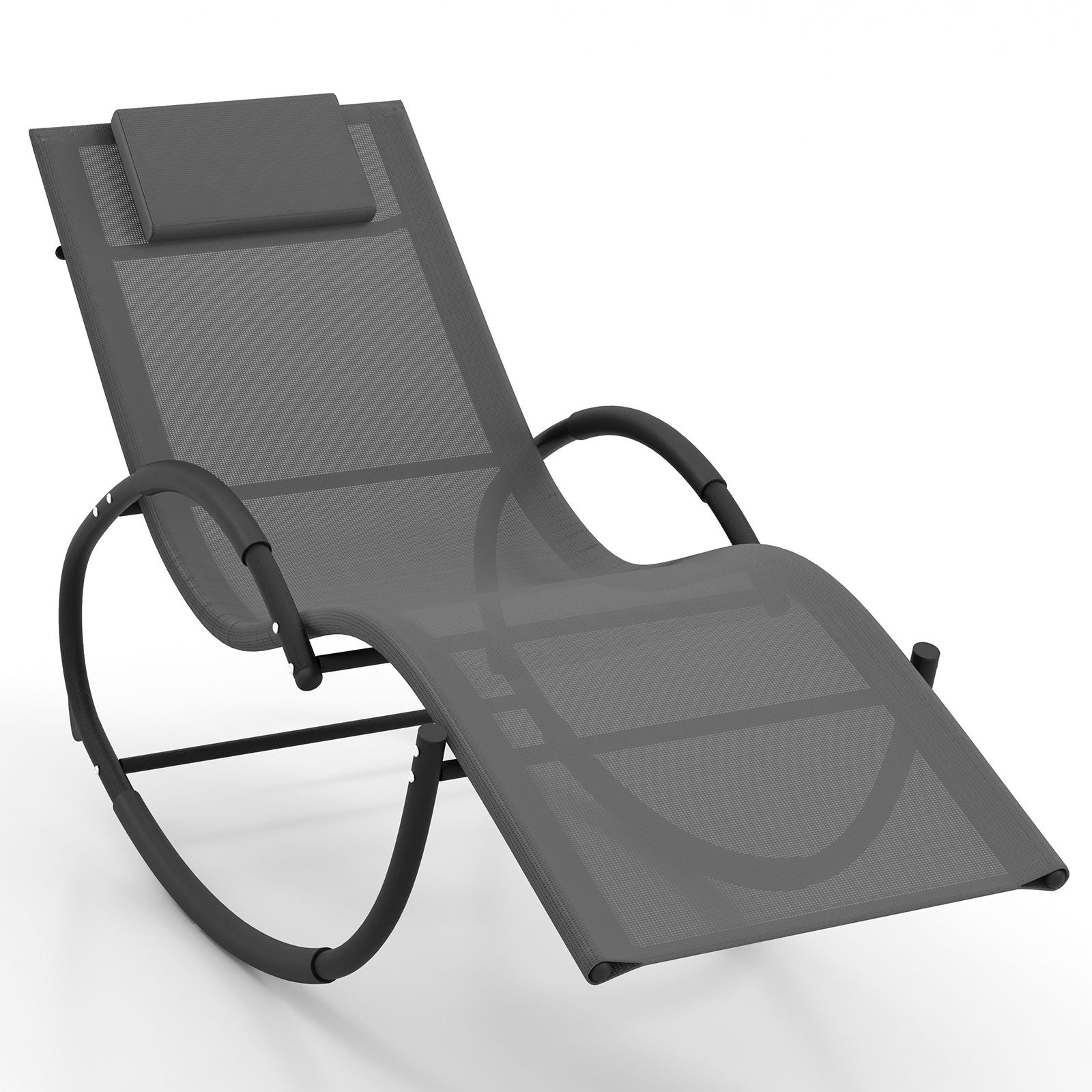 Outdoor Rocking Lounge Chair with Removable Headrest