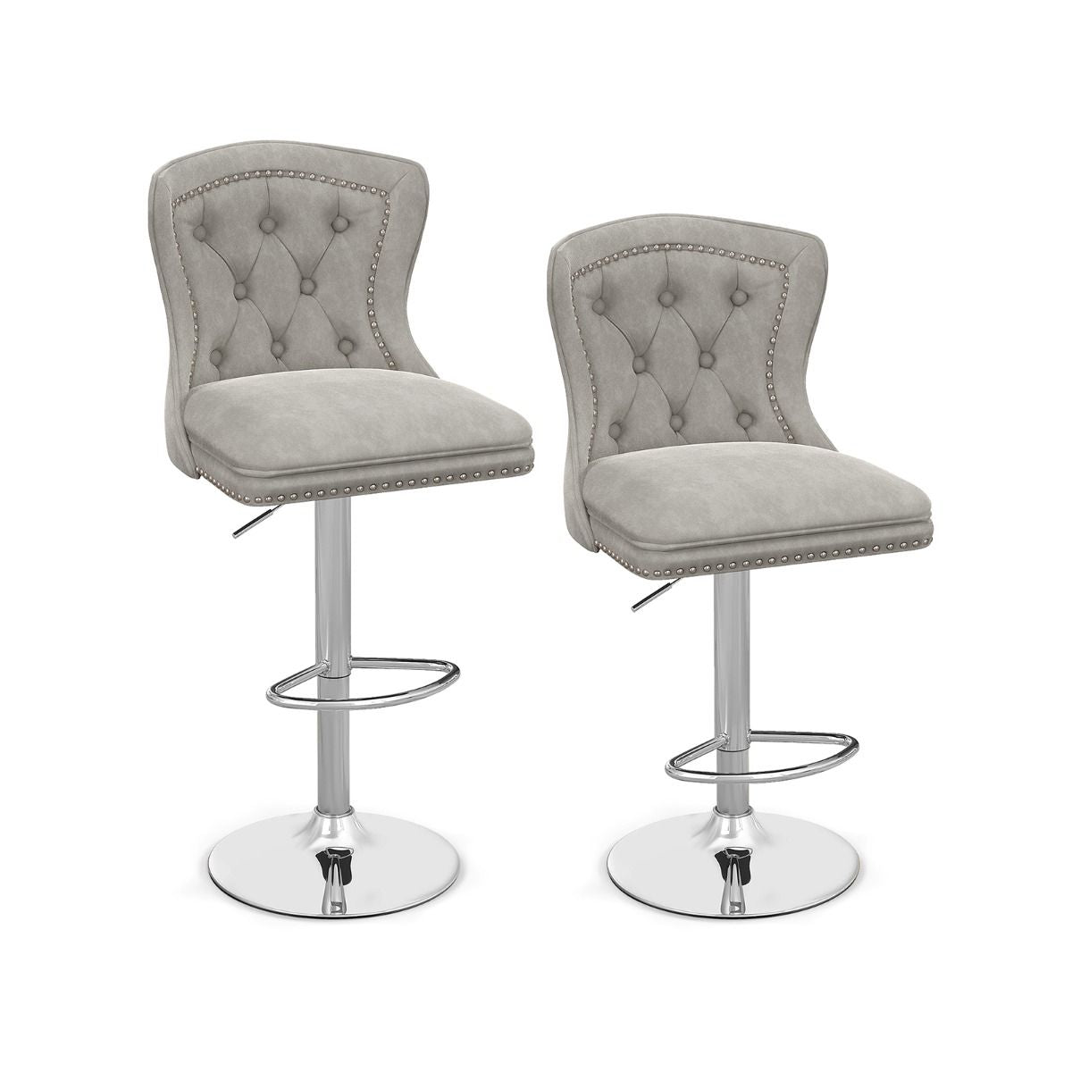 Dutch Velvet Bar Stool with Footrest