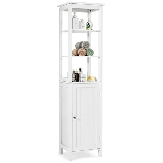 Freestanding Floor Cabinet with 3-Position Middle Panel and Anti-Toppling Mechanism