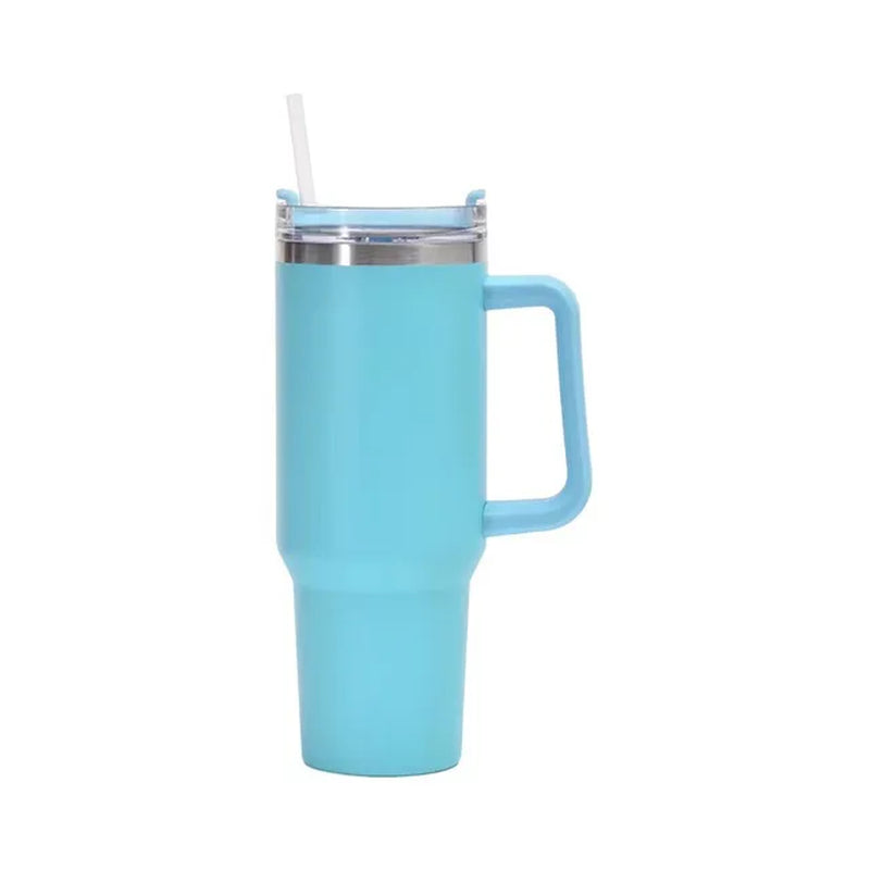 40Oz 304 Stainless Steel Insulated Water Bottle,Thermal Coffee Car Cup, Cold Hot Mugs Vacuum Flask with Handle Straw,For Sport