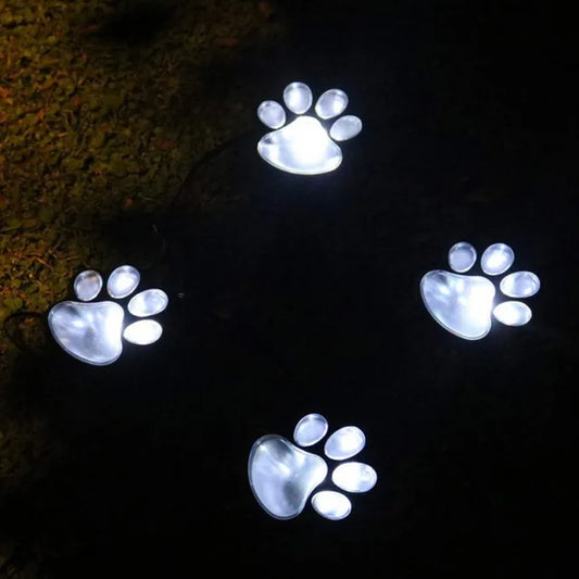 Solar Outdoor Dog Paw Light Decoration Garden Lawn Lights Landscape Waterproof Embellishment One Drag Four LED Lights