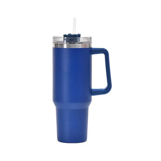 40Oz 304 Stainless Steel Insulated Water Bottle,Thermal Coffee Car Cup, Cold Hot Mugs Vacuum Flask with Handle Straw,For Sport