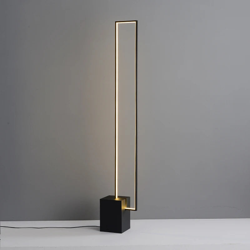 Nordic LED Floor Lamp Modern Square Iron Art Luminaires for Living Room Sofa Next Bedroom Bedside Decor Corner Standing Lights