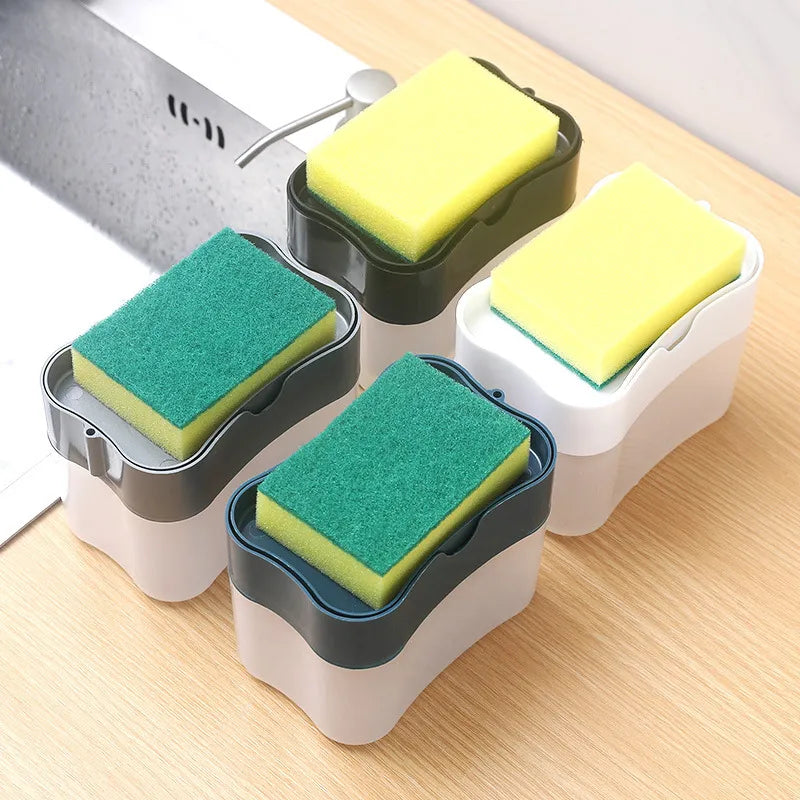 Automatic Soap Dispenser Bottle for Detergent Liquid Kitchen Dish Soap Dispenser Kitchen Sponge Dispenser Manual Soap Pump 380Ml