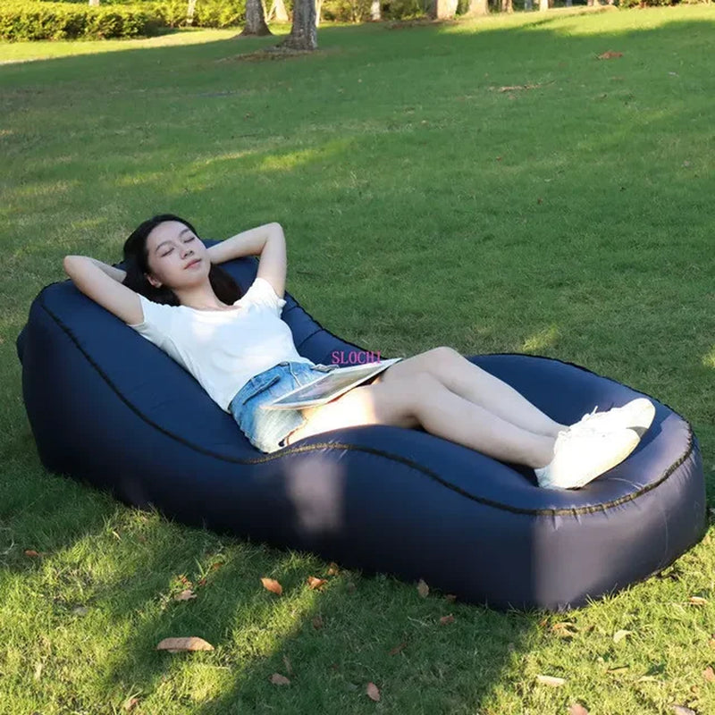 200Kg Loading Inflatable Sofa Nylon Single Layer Fast Inflatable Sofa Outdoor Camping Inflatable Bed Camping Bed