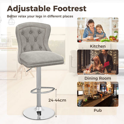 Dutch Velvet Bar Stool with Footrest