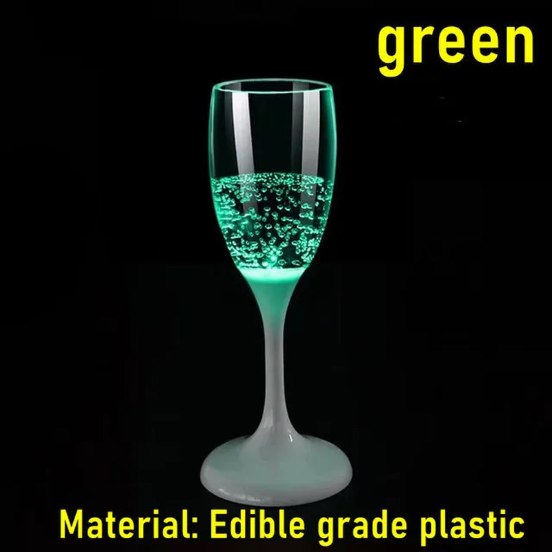 6Pcs LED Light Glasses Champagne Flutes Cocktail Flashing Cups for Party Bar Night Club Drink Christmas Wedding Party Wholesale