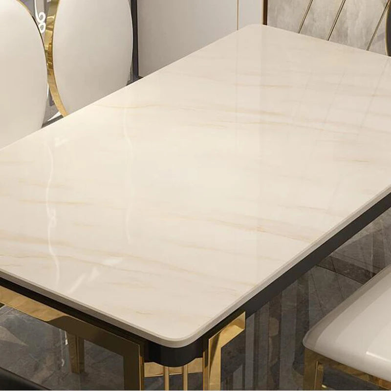 Luxury Marble Dining Table Rectangular Table Living Room Home Kitchen Furniture Стол Обеденный 1 Table 6 Chairs Set