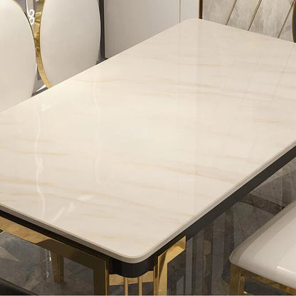 Luxury Marble Dining Table Rectangular Table Living Room Home Kitchen Furniture Стол Обеденный 1 Table 6 Chairs Set