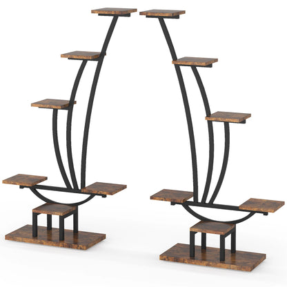 2 Pcs Plant Stand Metal Curved Display Shelf for Home Garden Decor
